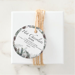 Étiquettes Cadeau Balise chocolat chaud. Bombe de cacao chaud d'hive