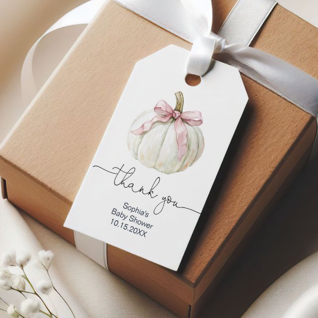 Étiquettes-cadeau Balise citrouille et Merci de Baby shower de la bo (Créateur téléchargé)