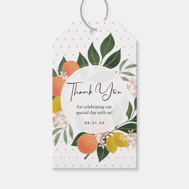 Étiquettes-cadeau Balise Citrus Merci (Devant)