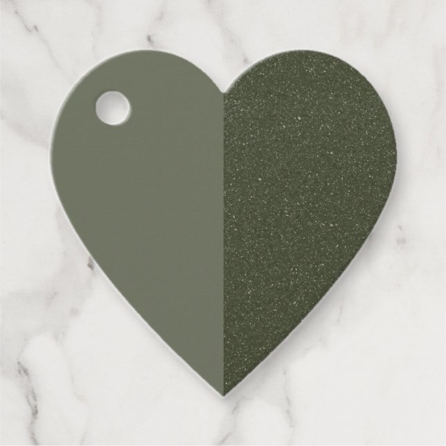 Étiquettes Cadeau Balise Coeur personnalisé - Matte & Textured Green (Devant)