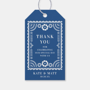 Étiquettes-cadeau Balise Colorful Blue Papel Picado Wedding Favor
