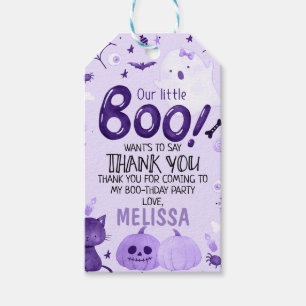 Étiquettes-cadeau Balise d'anniversaire de l'Halloween Little Boo Pu