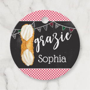Étiquettes Cadeau Balise d'anniversaire Saint Cannoli Circle Favoris
