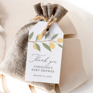 Étiquettes-cadeau Balise de Baby shower Citrus Citron Favoriser