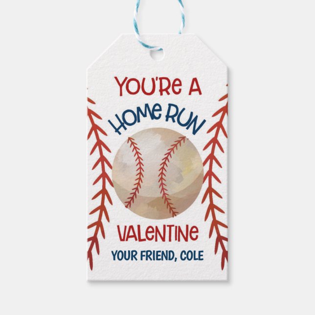 Étiquettes-cadeau Balise de baseball Valentine Card Favoriser (Devant)