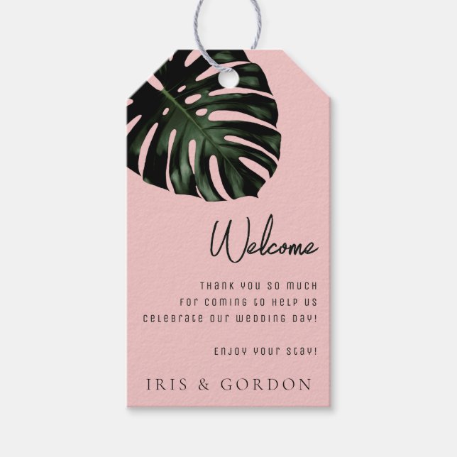 Étiquettes-cadeau Balise de bienvenue de mariage de destination trop (Devant)