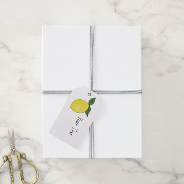 Étiquettes-cadeau Balise de boîtier Favori au citron personnalisé (Avec de la ficelle)