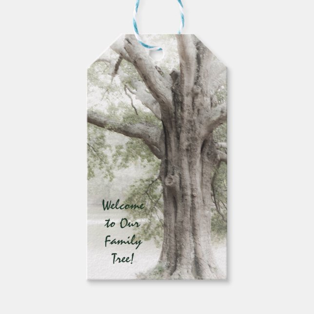 Étiquettes-cadeau Balise de cadeau Bienvenue dans notre arbre généal (Devant)