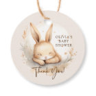 Balise de cadeau de Baby shower de lapin de sciage