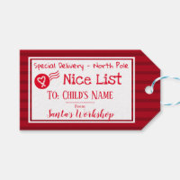 Balise de cadeau de message Père Noël personnalisé