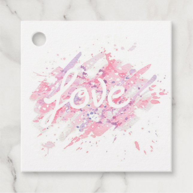 Étiquettes Cadeau Balise de cadeau Messy Love (Devant)