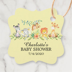 Étiquettes Cadeau Balise de cadeaux Sweet Safari Animaux Baby shower