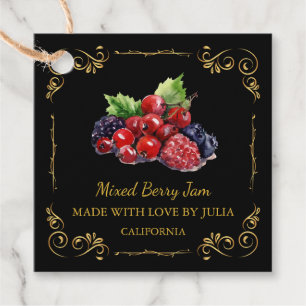 Étiquettes Cadeau Balise de Carré Hang vintage de confiture de baies