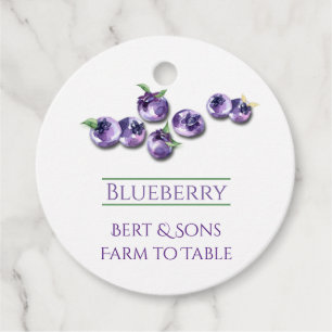 Étiquettes Cadeau Balise de chaîne de produit Aquarelle Bleuets bleu
