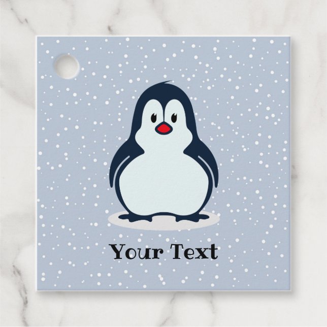 Étiquettes Cadeau Balise de conception de petit pingouin Favoriser (Devant)
