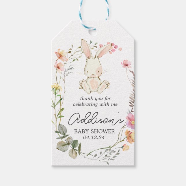 Étiquettes-cadeau Balise de faveur Bunny, Balise cadeau bunny, (Devant)