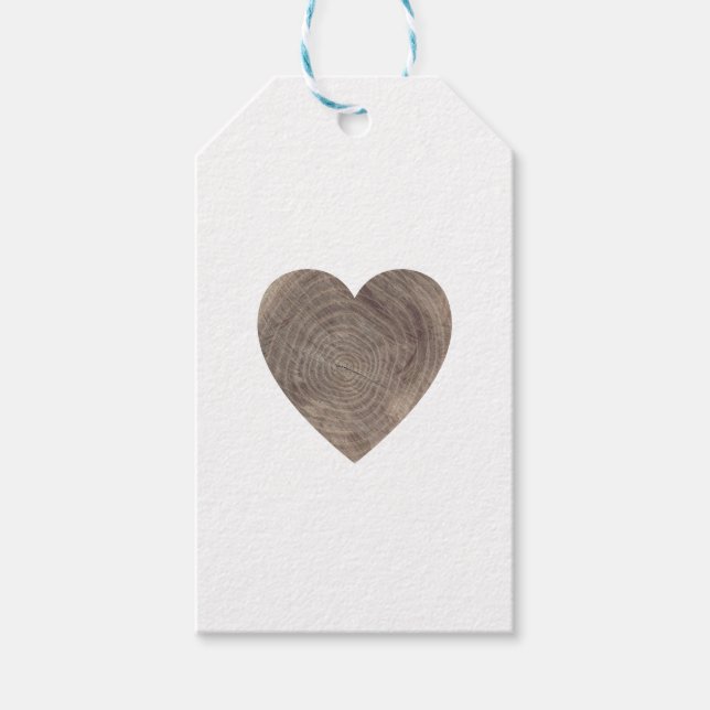 Étiquettes-cadeau Balise de faveur de mariage rustique au coeur de b (Devant)