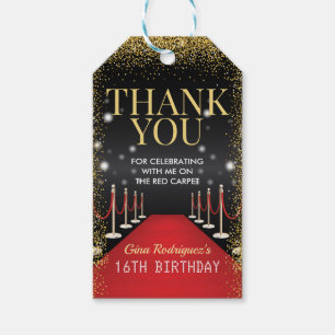 Étiquettes-cadeau Balise de fête d'anniversaire VIP Pass, Hollywood 
