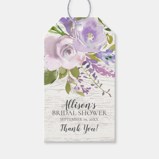 Étiquettes-cadeau Balise de Fête des mariées florale rustique Favori (Devant)