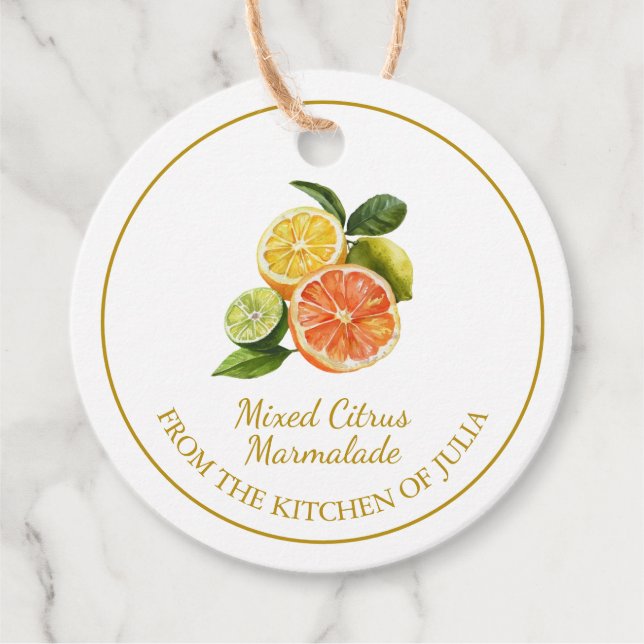 Étiquettes Cadeau Balise de hachage simple en Citrus mélangé maison (Devant)