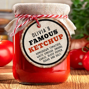 Étiquettes Cadeau Balise de ketchup à la tomate rouillée