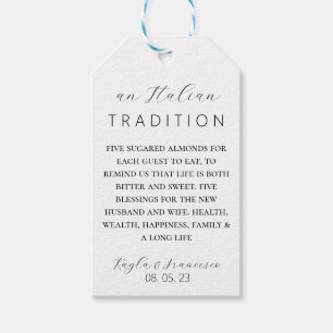Étiquettes-cadeau Balise de la tradition Mariage d'amande italienne
