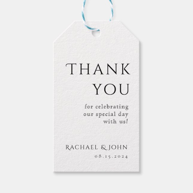 Étiquettes-cadeau Balise de mariage classique simple Favor (Devant)