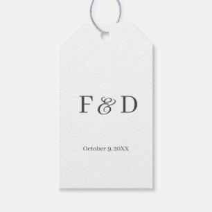 Étiquettes-cadeau Balise de mariage minimaliste simple et moderne Fa