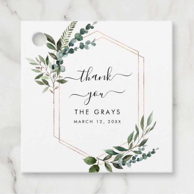Étiquettes Cadeau Balise de mariage vert Favor (Devant)