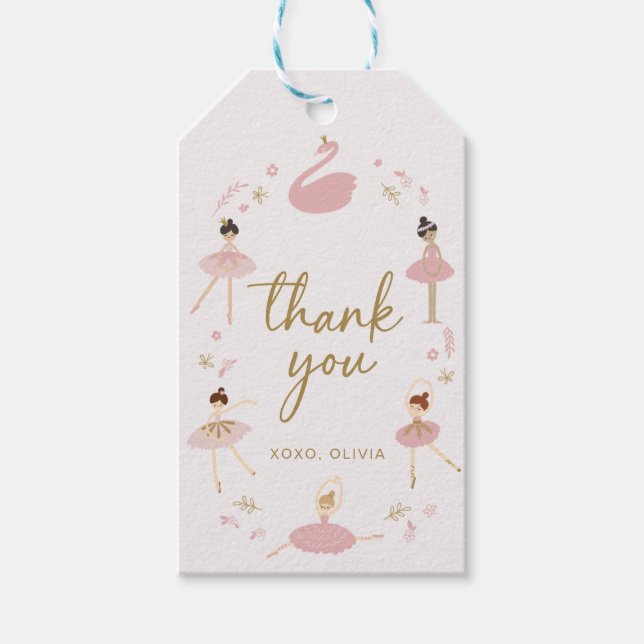 Étiquettes-cadeau Balise de Merci Ballerina ・ Balise de cadeau de ba (Devant)