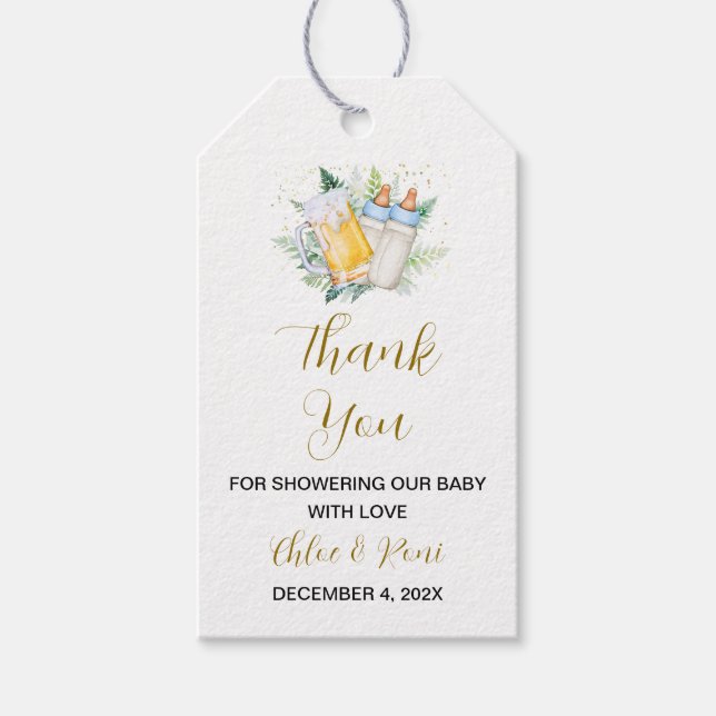 Étiquettes-cadeau Balise de Merci de Baby shower Twin Boys (Devant)