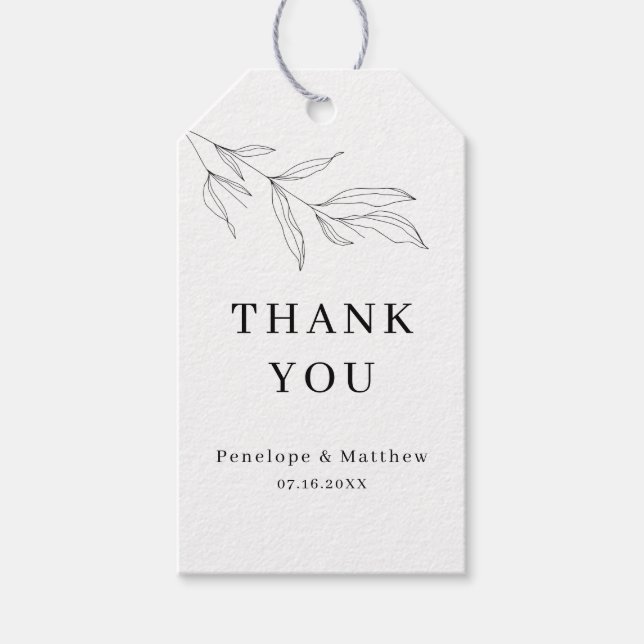 Étiquettes-cadeau Balise de Merci feuille de feutre de trait de trai (Devant)