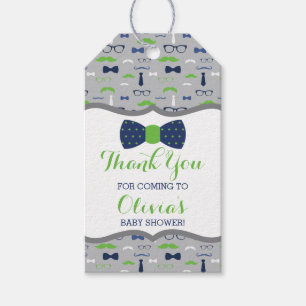 Étiquettes-cadeau Balise de Merci petit homme, Bleu, Vert, Cravate d