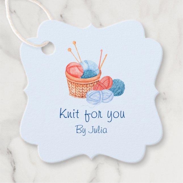 Étiquettes Cadeau Balise de passe artisanale Knit (Devant)