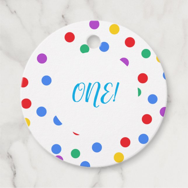 Étiquettes Cadeau Balise de points Confetti de couleur mignonne Favo (Devant)