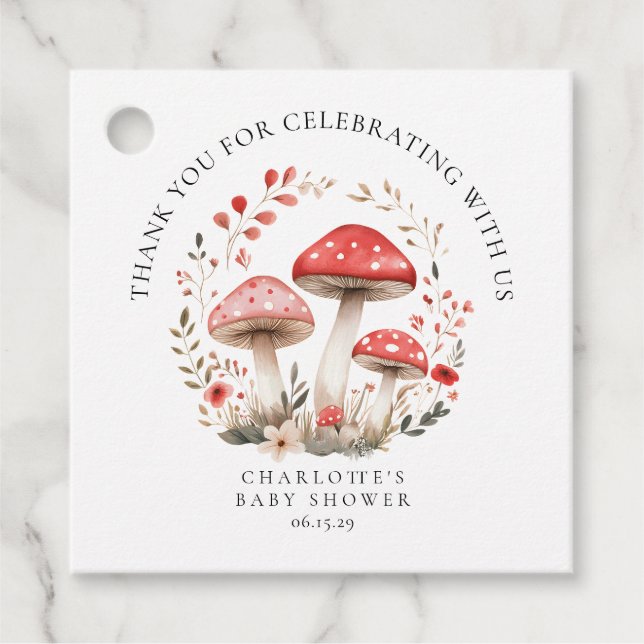Étiquettes Cadeau Balise de préférence Baby shower Fleur sauvage de  (Devant)