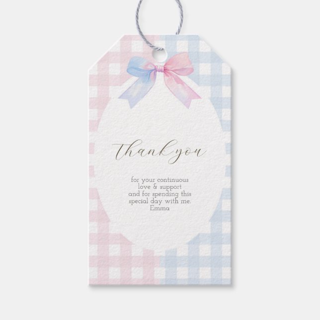 Étiquettes-cadeau Balise de préférence du rectangle de la En vichy i (Devant)