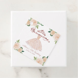 Étiquettes Cadeau Balise de préférence Florale rose pâle de la Quinc