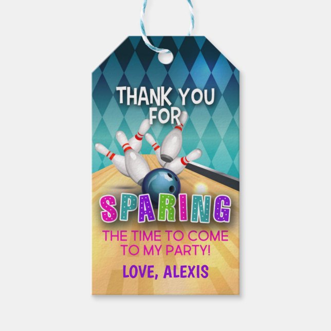 Étiquettes-cadeau Balise de préférence pour l'anniversaire de Bowlin (Devant)