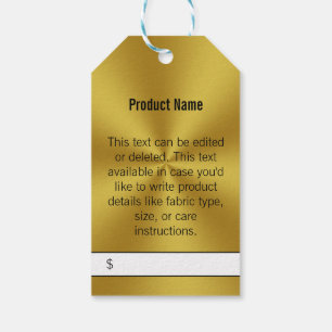 Étiquettes-cadeau Balise de prix Business Gold et Black Your Logo