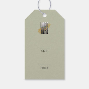 Étiquettes-cadeau Balise de prix de couture simple Sage Green Logo