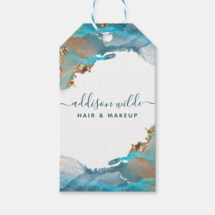 Étiquettes-cadeau Balise de prix d'encre couleur or et bleu moderne