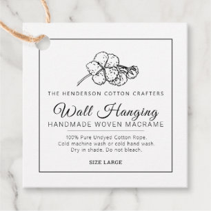 Étiquettes Cadeau Balise de produit de suspension de mur en macrame 