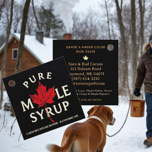 Étiquettes Cadeau Balise de produit Pure Maple Sirop Grunge Police R