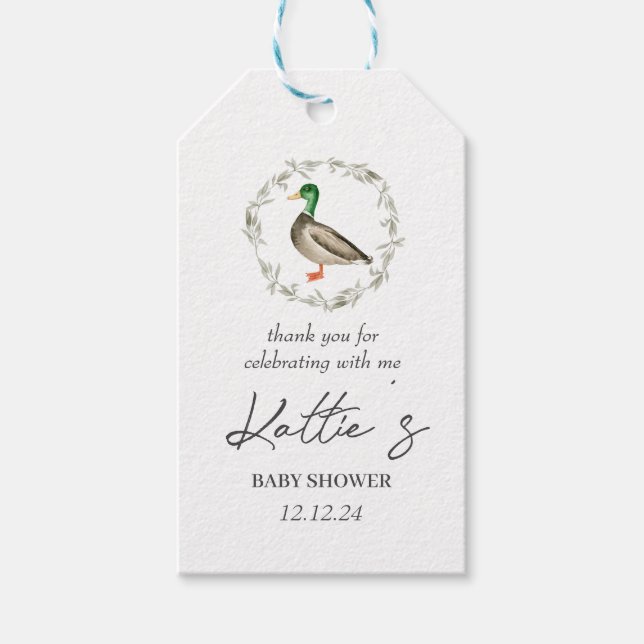 Étiquettes-cadeau Balise Duck Favor, Balise Mallard Favor, (Devant)