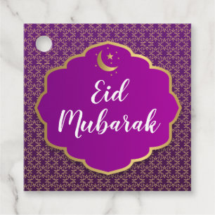 Étiquettes Cadeau Balise Eid Moubarak Purple
