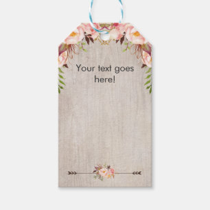 Étiquettes-cadeau Balise en faveur du boho floral vierge