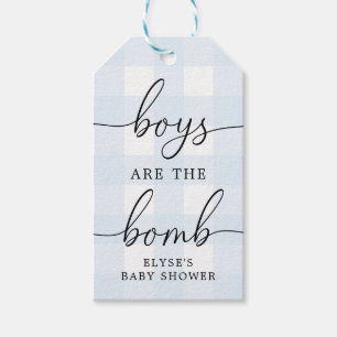 Étiquettes-cadeau Balise En vichy Bain Bombe Bleue Favoriser