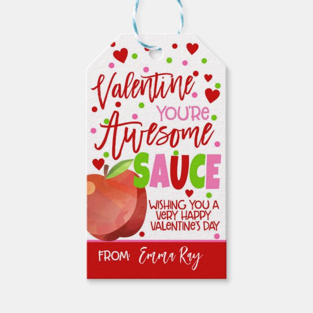 Étiquettes-cadeau Balise Enfants Valentine Favor (Devant)