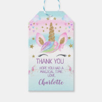 Balise Faux Gold Unicorn Rainbow Birthday Merci